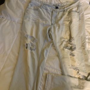 Used distressed light blue plus size jeans size 20